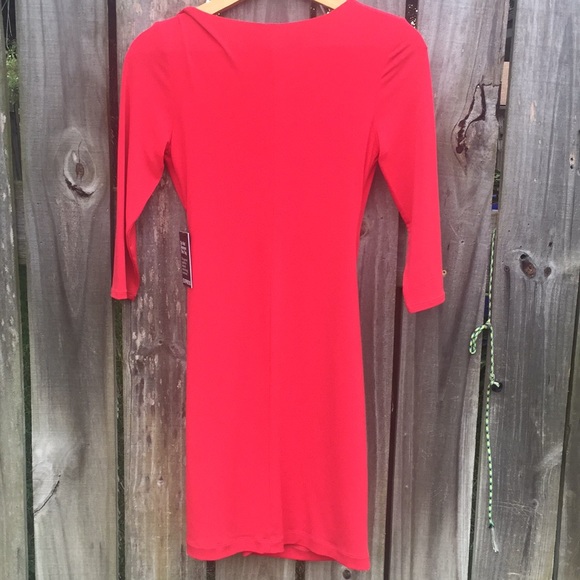 Express Red Zip Front Wrap Dress Sz XS New With Tags - Picture 4 of 5